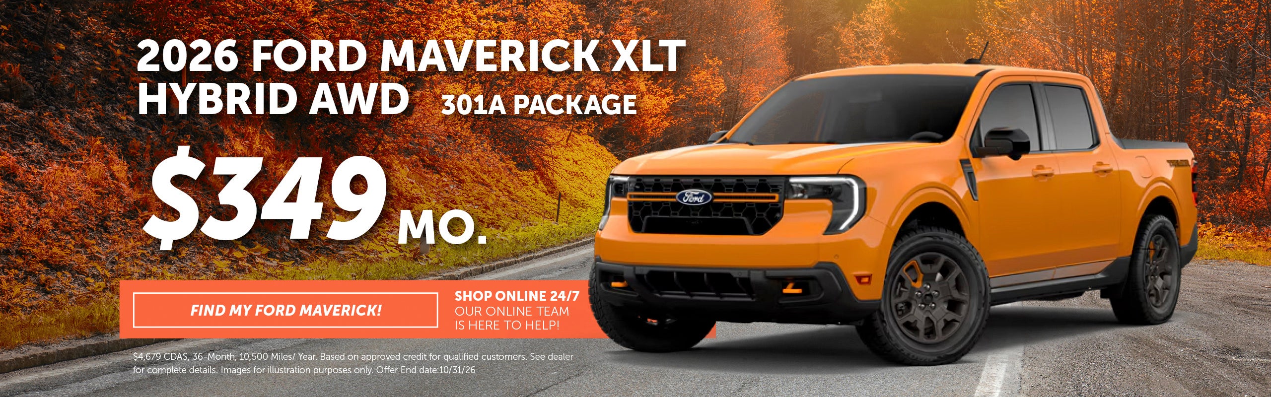 2026 Maverick XLT Hybrid AWD - October 2026