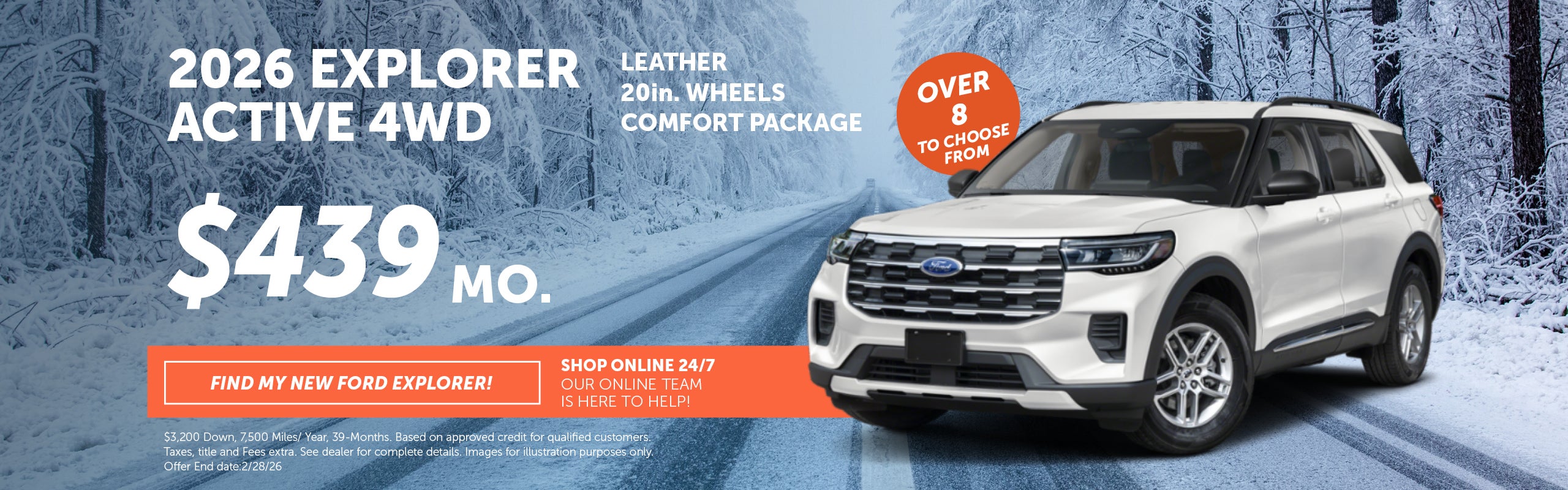2026 Ford Explorer Active 4WD Lease - February 2026